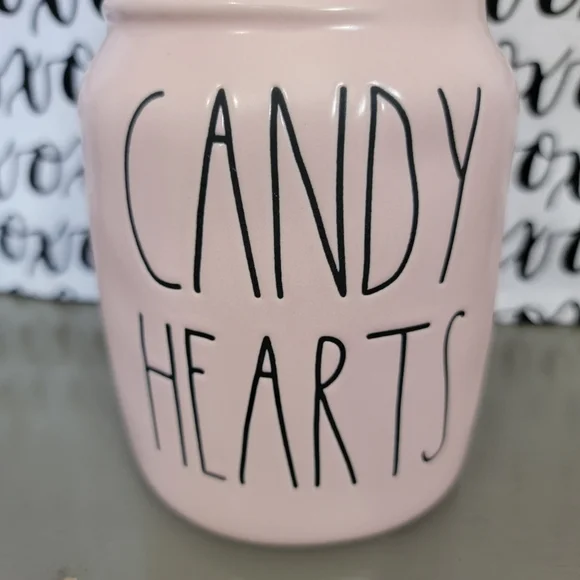 Rae Dunn Matte Pink Candy Hearts Baby Canister - Valentine's Day Decor - Picture 2 of 9